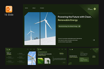 Minimalist Green Energy Company Deck