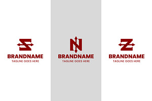 Letter S N Z Spear Modern Logo, a Branding & Logo Template by Pray Art Design Studio
