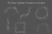 Silver Splatters Clipart, an Object Graphic by The Digital Download Shop (Thumbnail 4 of 9)