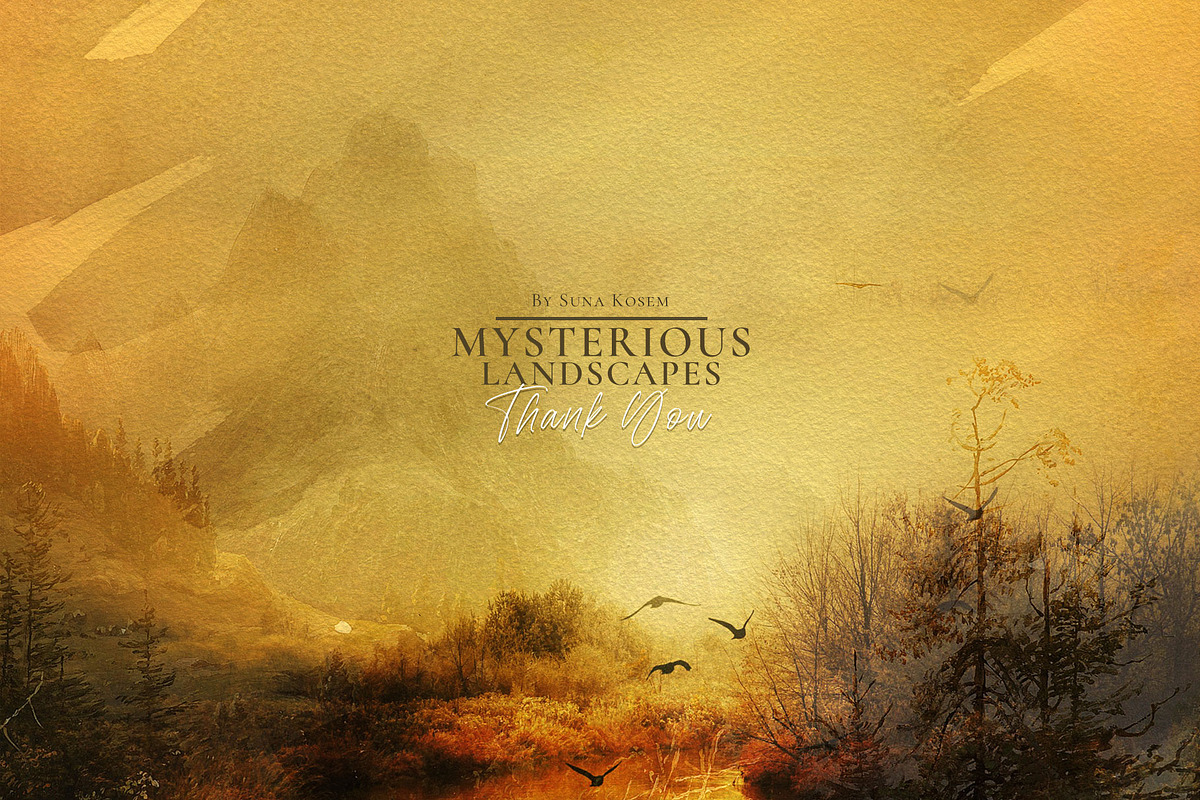 Mysterious Watercolor Landscapes 4, a Background Graphic by Suna Kosem (Photo 11 of 11)