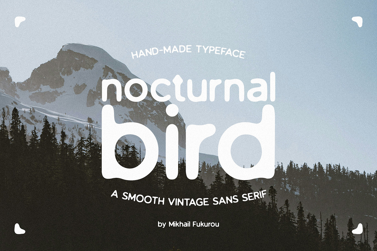 nocturnal bird - smooth vintage sans, a Sans Serif Font by Mikhail Fukurou (Photo 1 of 8)
