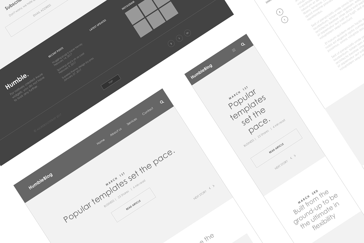 Axure responsive template Blog 01, a Wireframe Template by Humble UX (Photo 5 of 5)