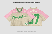 CROPPED AMERICAN FOOTBALL JERSEY, an Apparel Mockup by Voyage Studio (Thumbnail 1 of 4)