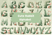 Cute Rabbit Alphabet Sublimation PNG, a Decorative Illustration by Dizzy Art Studio (Thumbnail 1 of 2)
