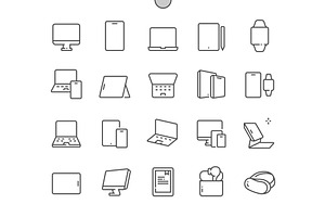 Personal Devices Line Icons