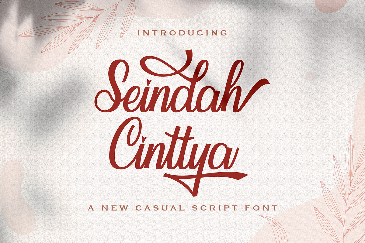 Seindah Cinttya - Casual Script Font, a Script Font by StringLabs (Photo 1 of 12)