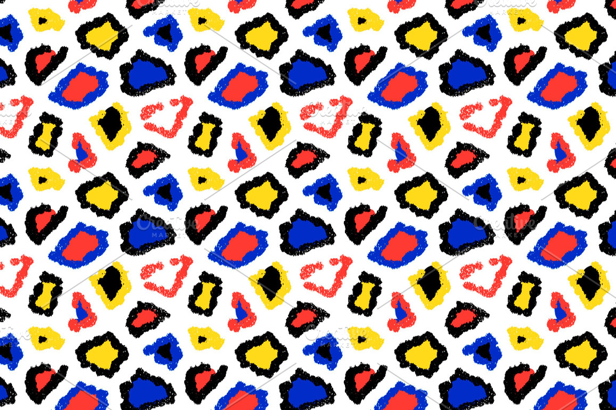 Colorful animal skin seamless set preview 4