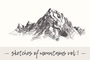 Set of sketches of mountains, vol. 1, an Illustration by TheMountBirdStudio