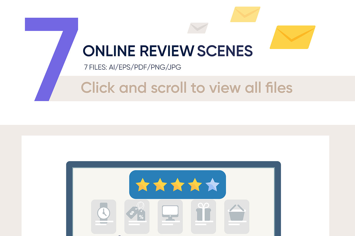 Online Review Vector Scenes, a Person Illustration by Tera Vector (Photo 2 of 2)