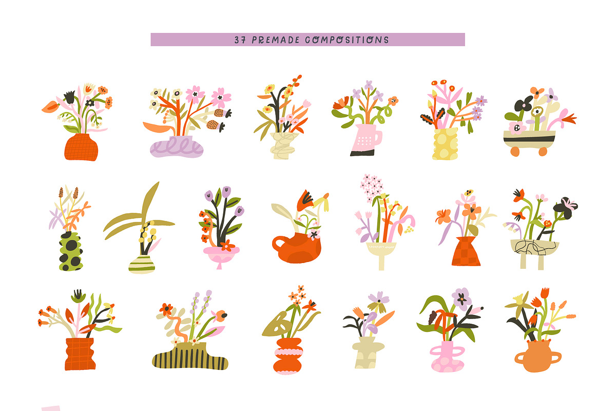 Bloom Season Summer Floral Clipart, a Decorative Illustration by Olia (Photo 9 of 12)