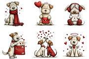 Quirky valentines dogs clipart, an Illustration by CreationArt (Thumbnail 5 of 6)