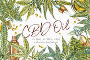 CBD Oil. Hemp illustration, a Food Illustration by Ann Astro (Thumbnail 1 of 8)