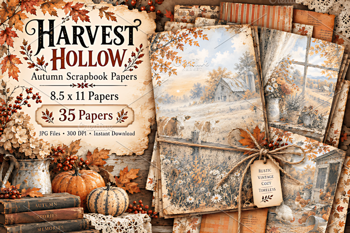 Harvest Hollow 8.5x11 Autumn Back, a Background Graphic by Coco Bloom (Photo 1 of 4)