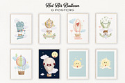 Hot Air Balloon clipart & patterns., a Graphic by NinaBrai (Thumbnail 3 of 7)