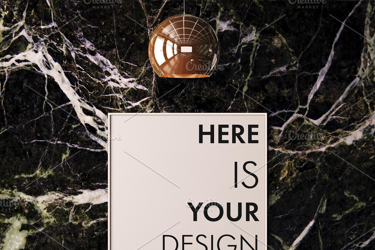 Mockup posters on a marble wall, a Print Template by FilL239 (Photo 9 of 13)