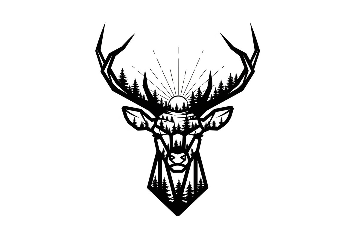 Artistic Geometric Deer Head Bundle, an Illustration by yasushie (Photo 13 of 31)