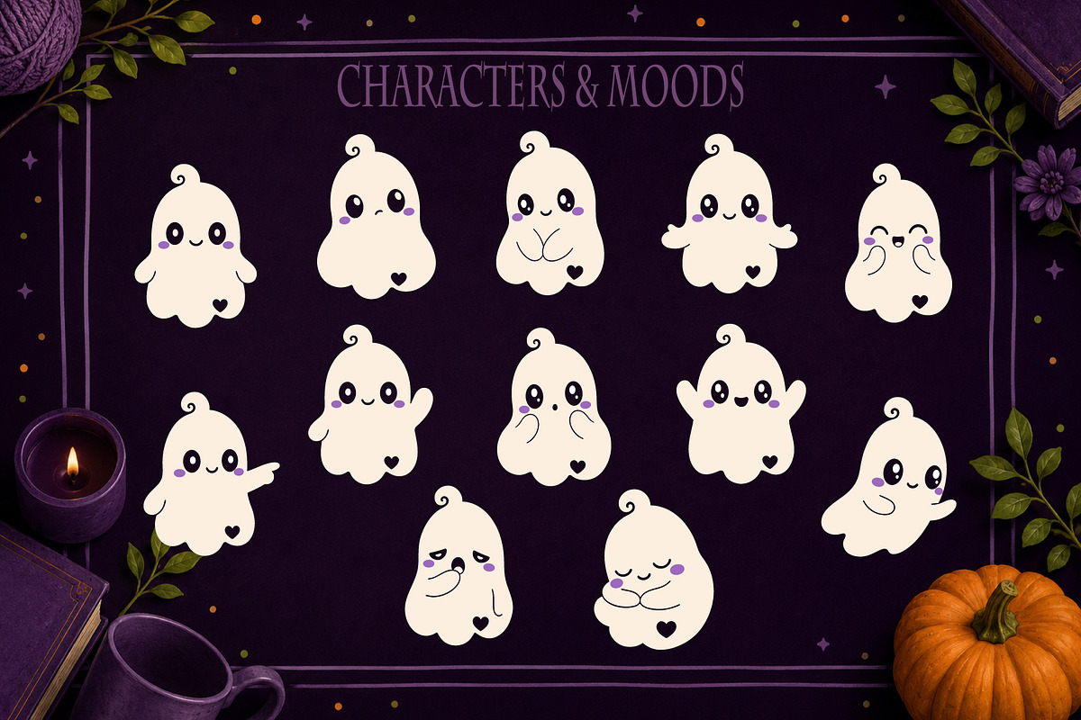 49 Cozy Halloween Ghost Illustration, a Seasonal Illustration by Christine Krahl (Photo 6 of 18)