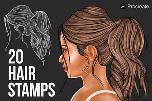Hairstyle Stamp Brushes (Procreate)