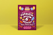 Purple Kids Birthday Invitation, an Invitation Template by graphicook (Thumbnail 3 of 3)