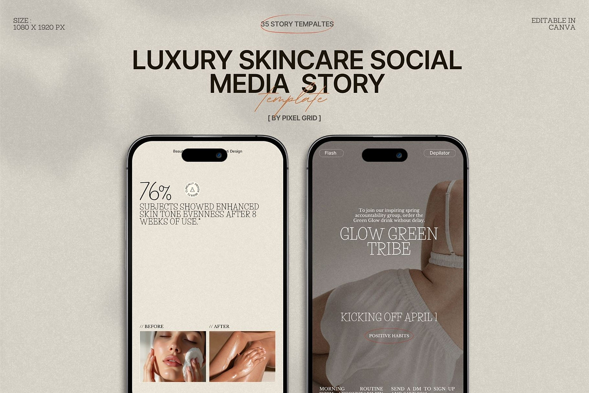 Canva Story Templates for Skincare