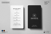 Vertical Business Card and Mockup, a Business Card Template by Galaxiya (Thumbnail 1 of 5)