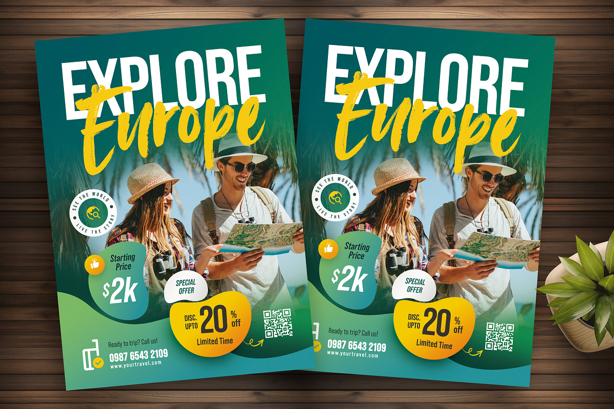 Explore Europe Flyer Template, a Flyer Template by Boostock (Photo 6 of 6)