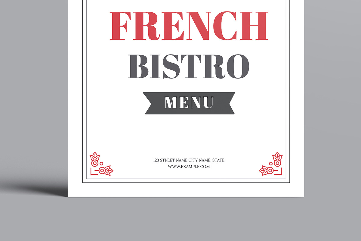French Bistro Menu Template, a Stationery Template by MightyDesign (Photo 3 of 8)
