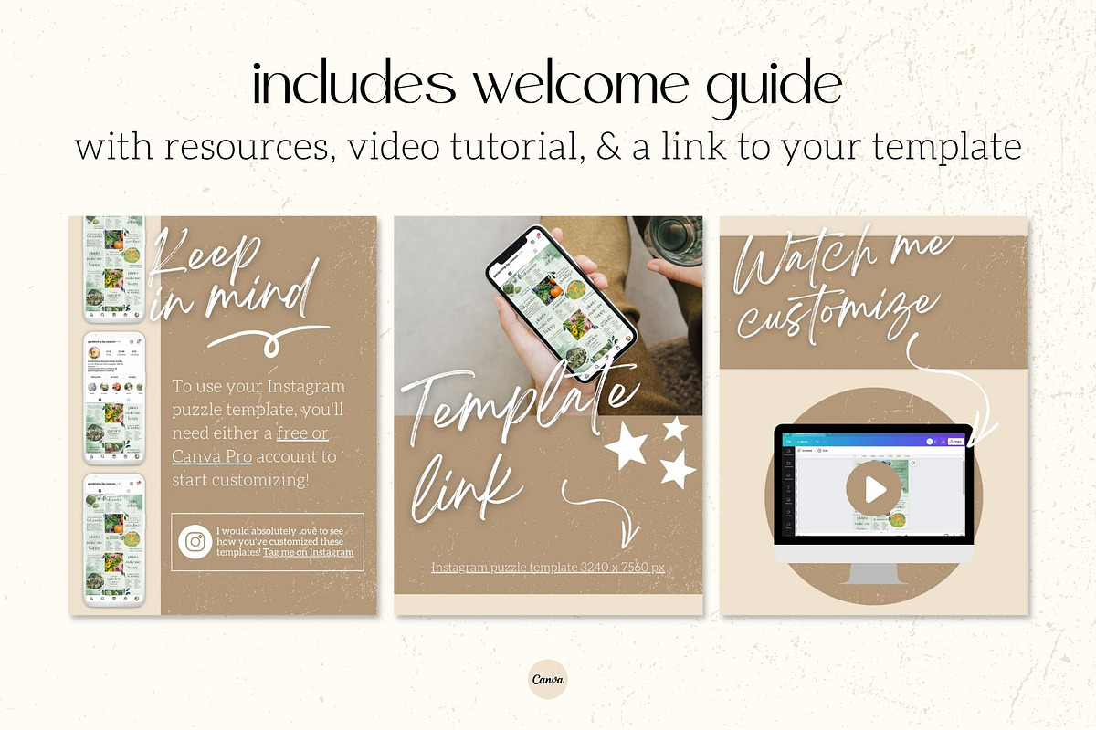 Canva Instagram Puzzle Template, a Social Media Template by Made by Melody (Photo 6 of 6)