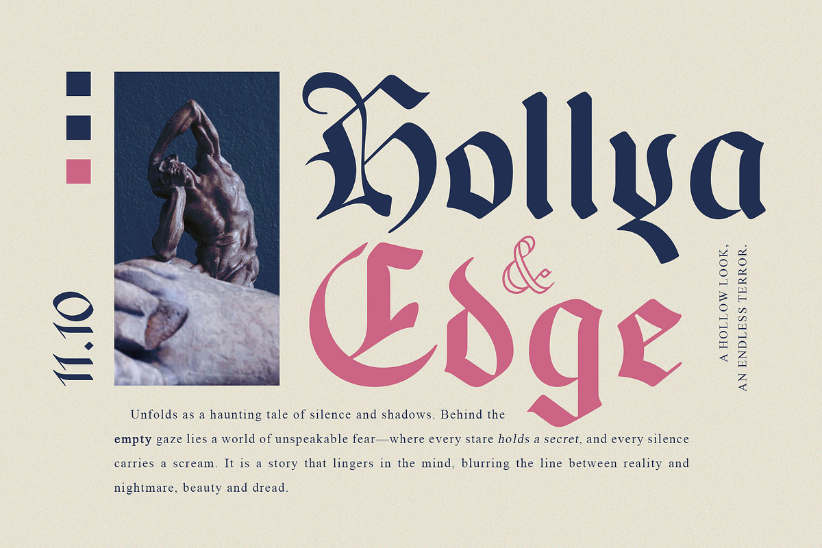 Claudore – Blackletter Typeface, a Blackletter Font by Krismagraph (Photo 3 of 10)