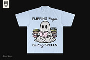 Cute Ghost Reading A Book, T-shirt, a Graphic by shaondesigns (Thumbnail 3 of 4)
