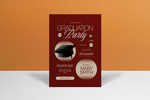 Red Graduations Party Invitation, an Invitation Template by graphicook