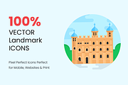 Flat Landmarks Icons, a Duotone Icon by Brickclay (Thumbnail 5 of 8)