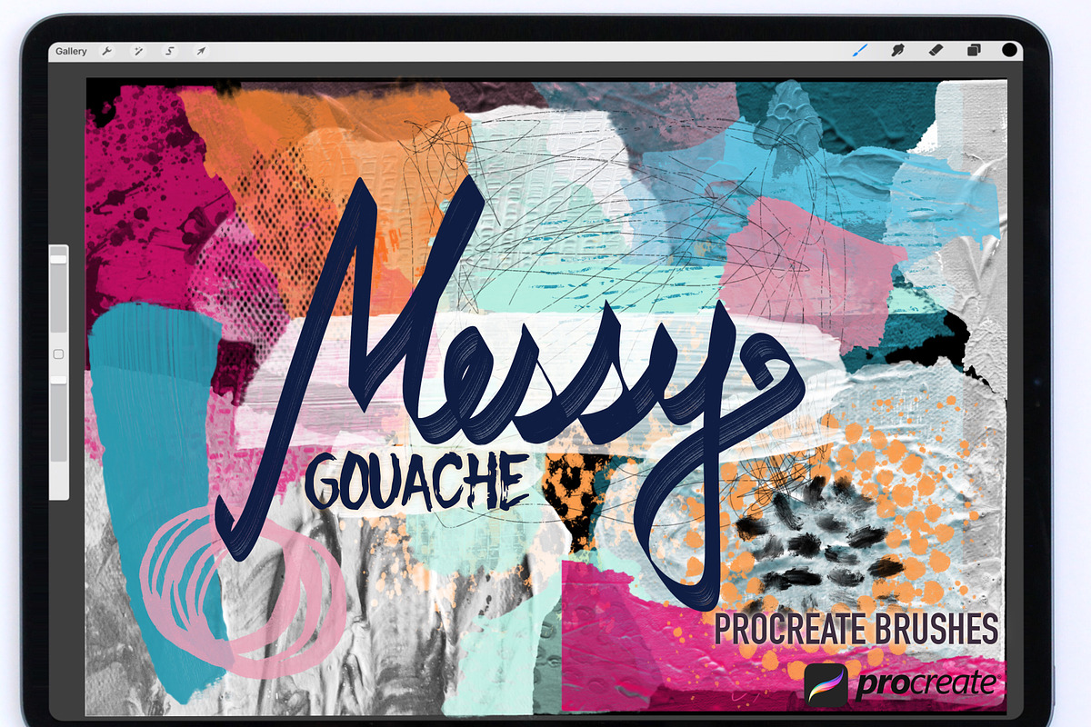 Messy Gouache Procreate Brushes, a Brush Add-On by Li Zamperini (Photo 1 of 10)
