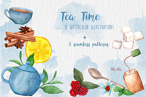 Watercolor Tea Time set
