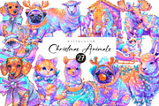 Funny Christmas Animals clipart, an Illustration by CreationArt (Thumbnail 1 of 6)