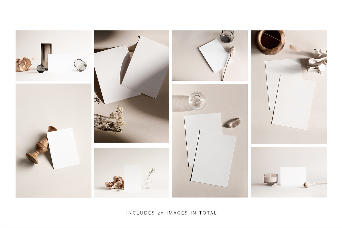 Mila 5x7 Stationery Photo Mockups, a Print Template by Moyo Studio (Photo 3 of 11)
