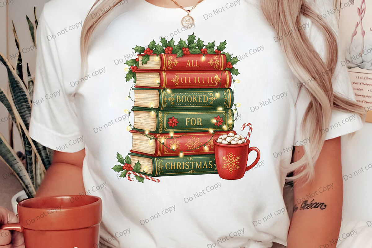 All Booked for Christmas PNG Clipart, an Illustration by Libby Wishes (Photo 2 of 8)