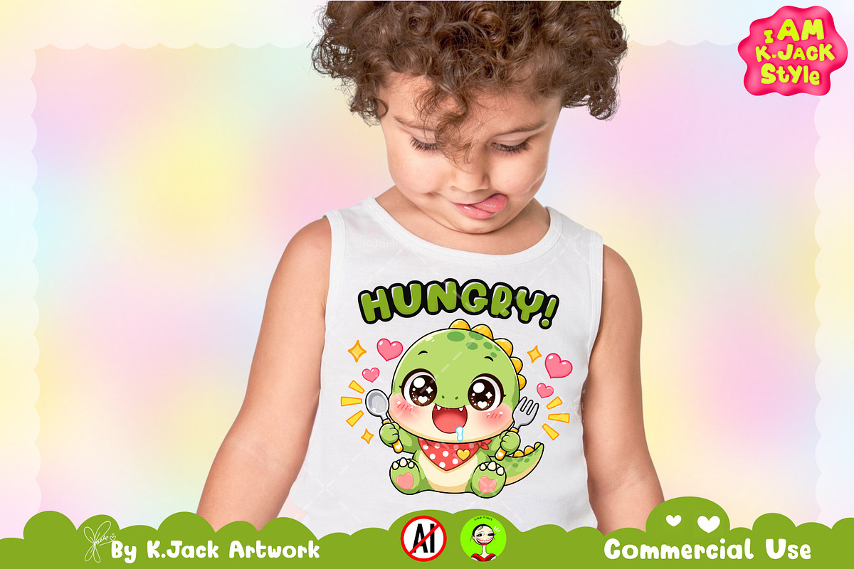 Hungry Dinosaur Animal Clipart, an Animal Illustration by K.JackArtwork (Photo 2 of 6)