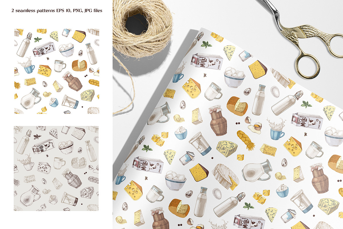 Farm fresh dairy products collection, a Food Illustration by handsketched (Photo 10 of 14)