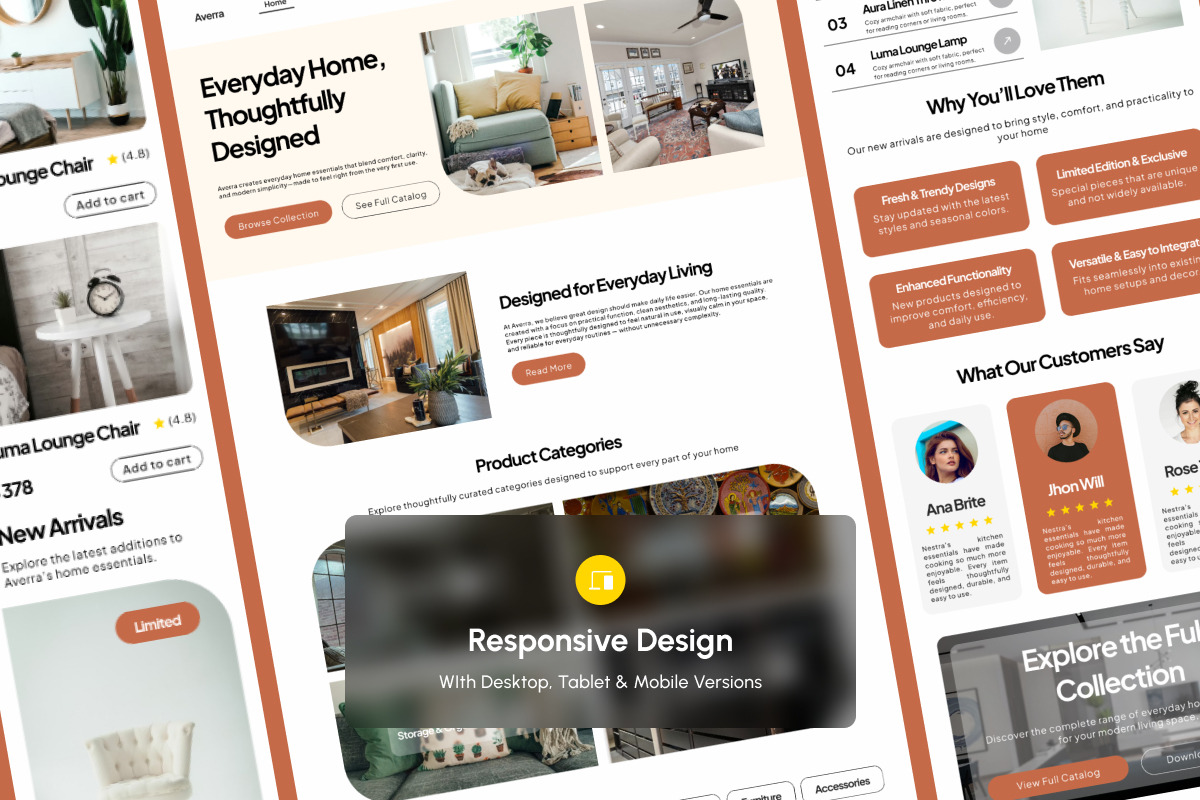 Daily Home Essentials UI UX Landing, a Landing Page Template by productype1 (Photo 3 of 5)