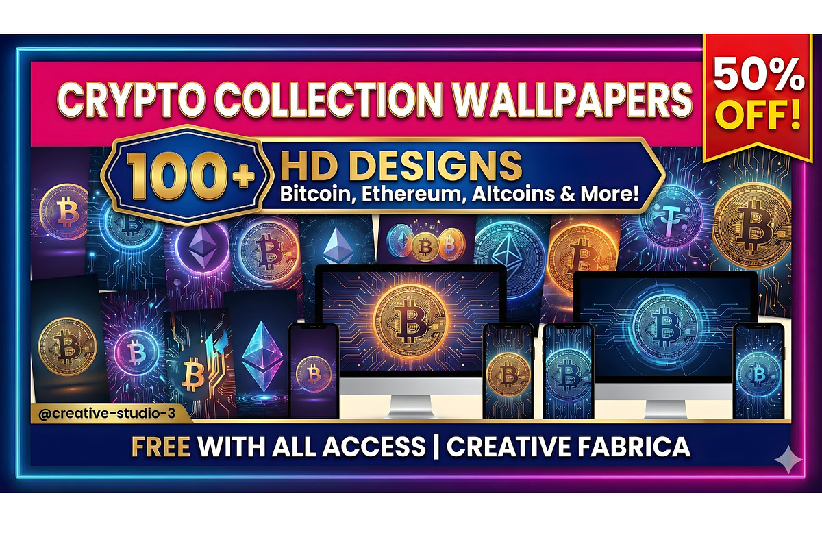 100 Full HD Bitcoin Wallpaper Bundle, a Seasonal Illustration by CreativeStudio_S (Photo 2 of 4)
