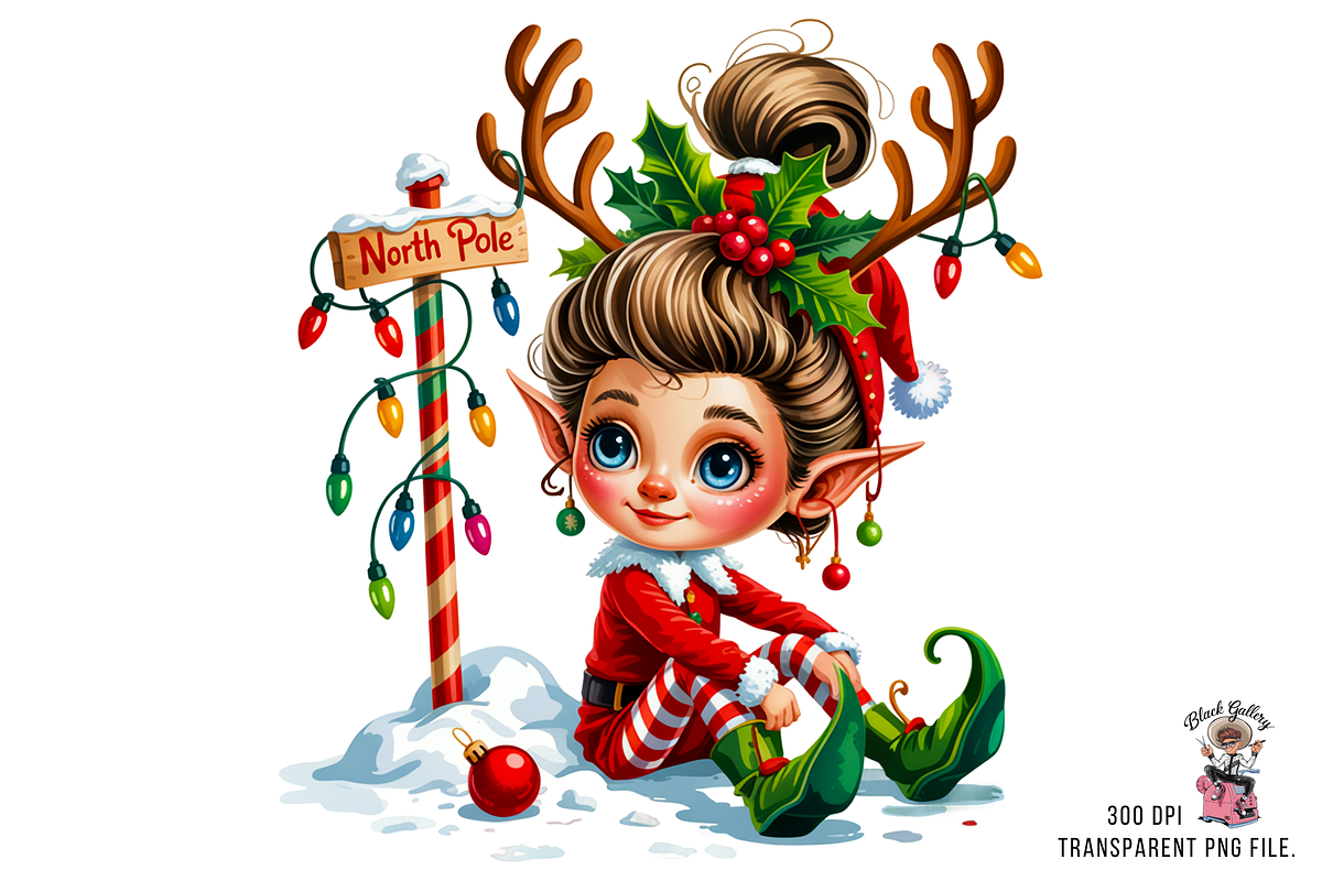 10 PNG North Pole ELF Clipart Bundle, a Graphic by Clipart Bloom (Photo 7 of 17)