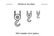Industrial Crane Hook Line Icons, an Outline Icon by Designfour (Thumbnail 7 of 7)