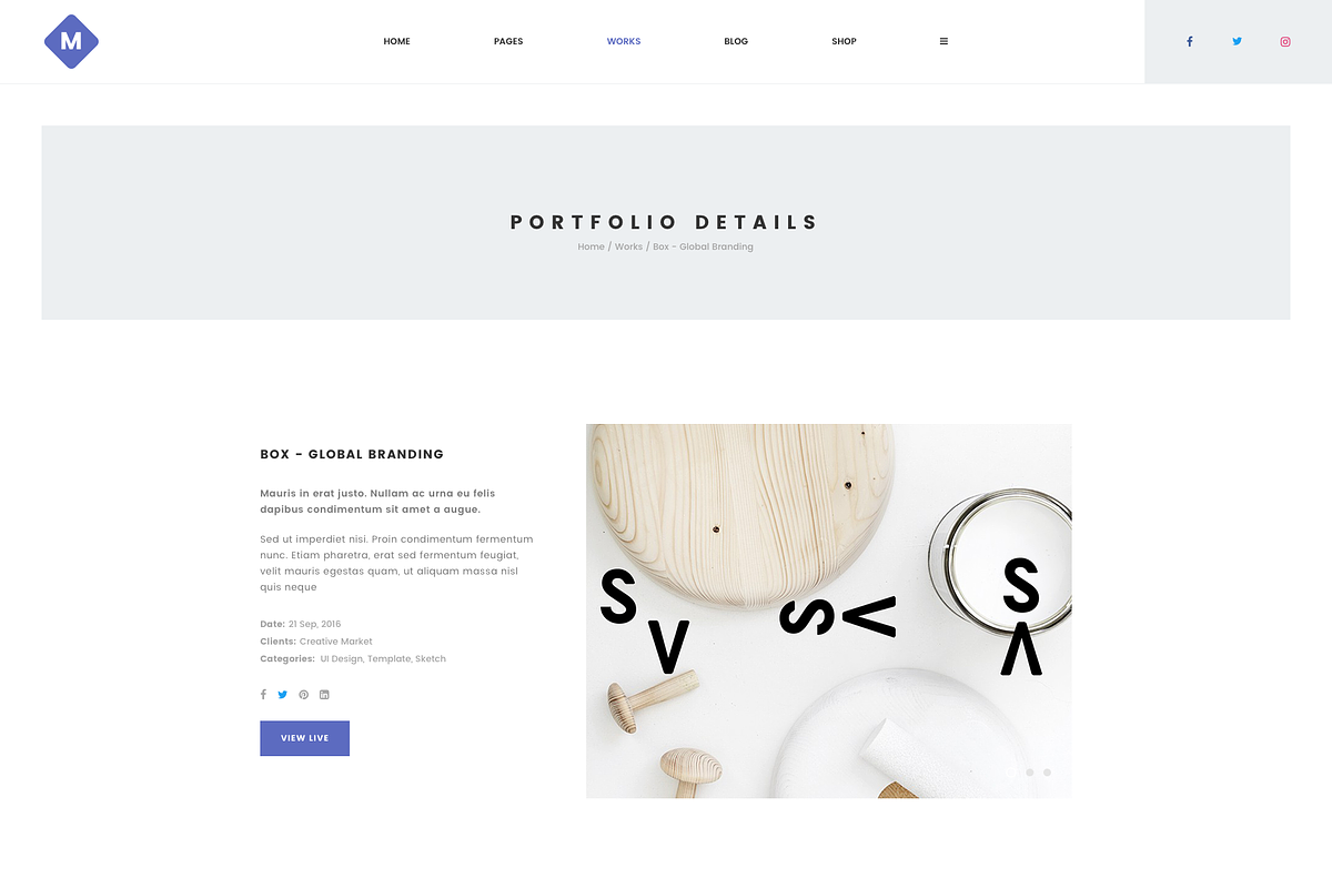 M - Minimal Portfolio Template, a Landing Page Template by bigpsfan's SHOP (Photo 11 of 18)
