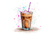 Prompt Watercolor Coffee Clipart, a Decorative Illustration by Creative design (Thumbnail 6 of 7)