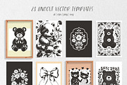 100 Teddy Bear linocut prints, an Object Graphic by DariSmartArt (Thumbnail 4 of 15)
