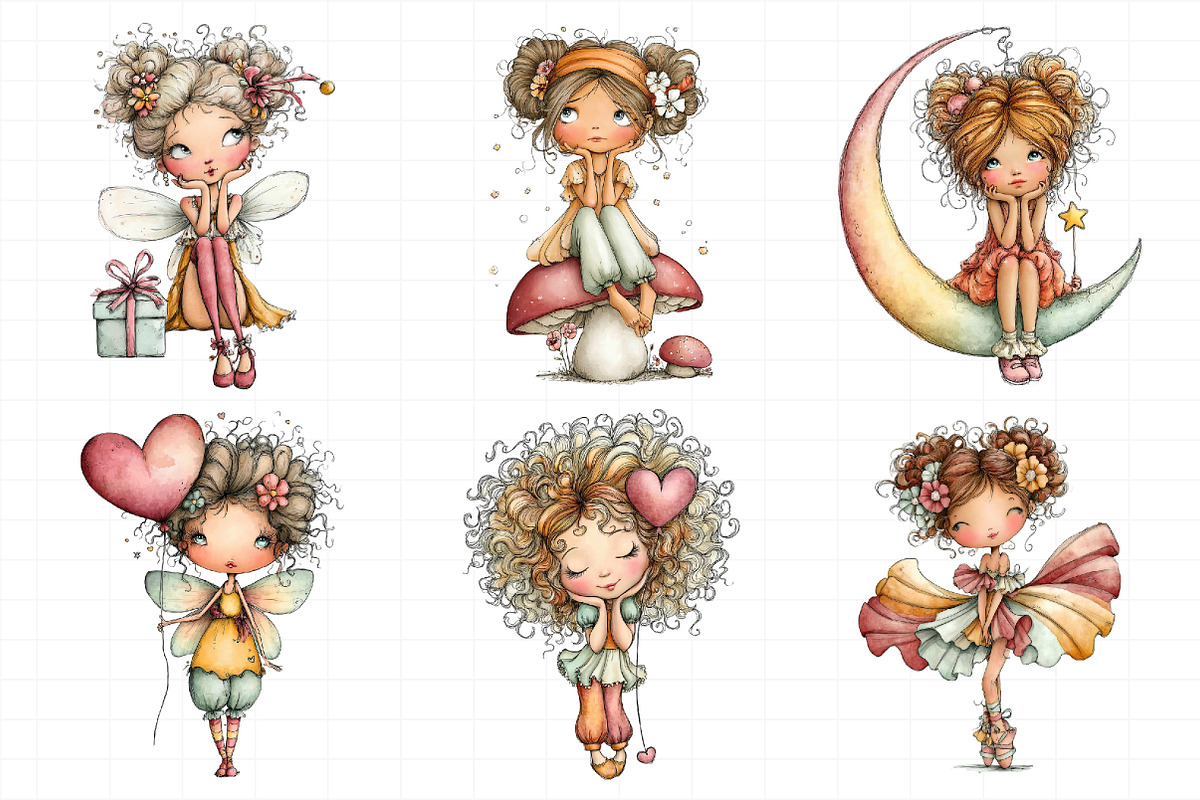 Quirky Fairy Clip Art Bundle, an Illustration by Daily.Designs (Photo 5 of 6)