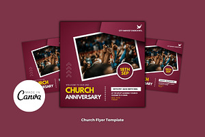 Church Anniversary Canva Template, a Templates & Theme by MK Creatives