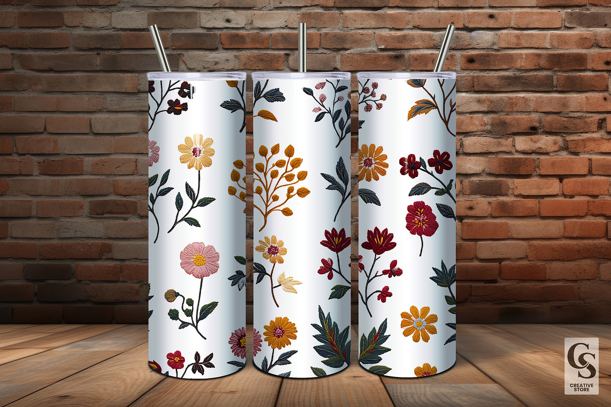 Indian Boho Floral Embroidery Papers, a Pattern Graphic by Creative Store (Photo 5 of 5)
