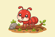 Red Ant Cartoon Character, an Animal Illustration by Artpon Illustration (Thumbnail 3 of 3)